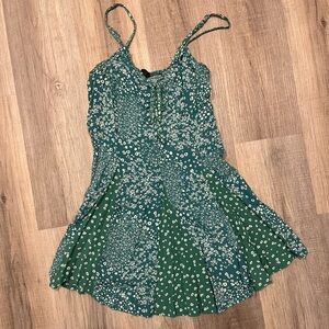Wild Fable Green and White Mini Dress